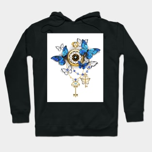 Antique clock with butterflies Hoodie